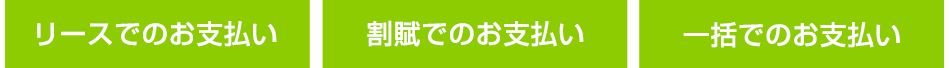 リースでのお支払い 割賦でのお支払い 一括でのお支払い